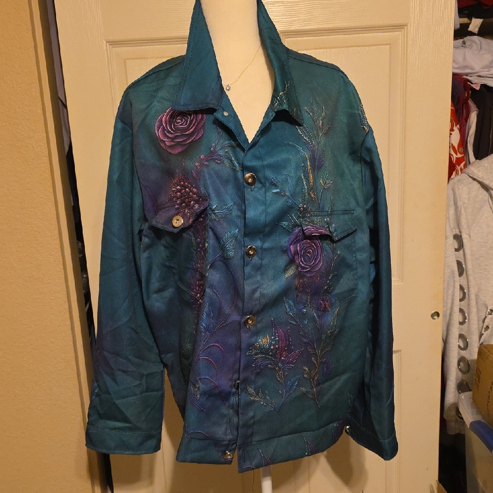 NEW Elegant Teal and Purple Women's Light Jacket